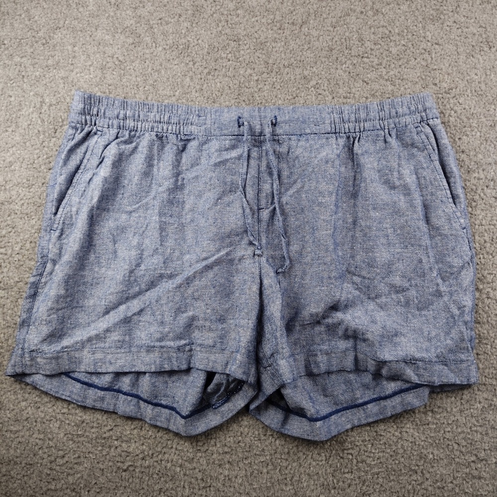 Old Navy Linen Shorts Sz 2XL XXL Drawstring Blue Chambray Pockets NWT
